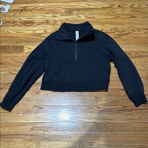 lululemon athletica Black Cropped Quarter-Zip Sweatshirt